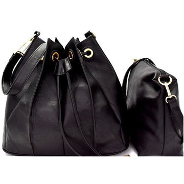 Alexa 2 in 1 Bucket Bag (Black) - Ariya's Apparel